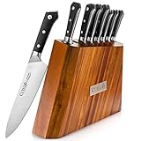 CUTLUXE 8-Piece Knife Block Set – Forged of High Carbon German Steel – Full Tang & Razor Sharp...