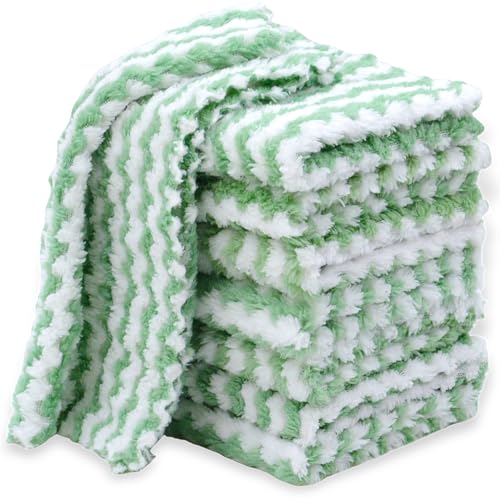 NEOWEMING 10PACK Kitchen Cleaning Cloths, Microfiber Dish Cloths: All-Purpose Washing/Soft/Lint Free/Absorbent/Quick Dry Reusable Washable Towels for Bathroom/Car/Glass, 10''x10'' - Green