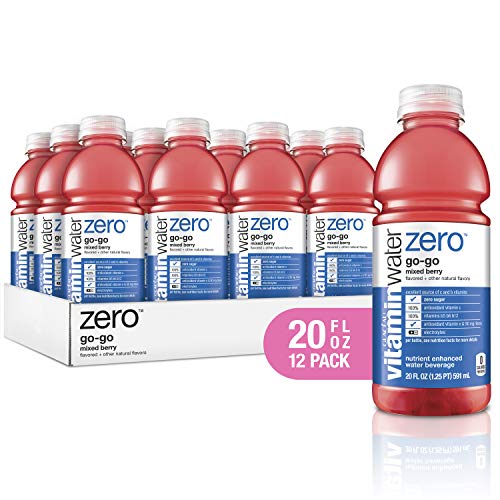 vitaminwater electrolyte enhanced water w/ vitamins, zero go-go mixed berry, 20 fl. oz (Pack of 12)
