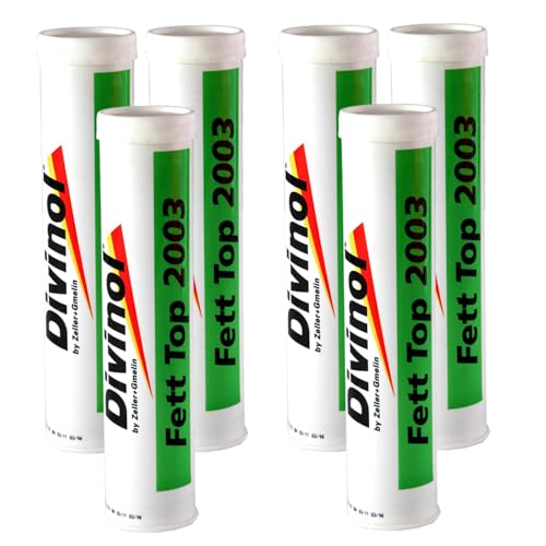Divinol 23980 400g Kartusche Schmierfett Universalfett KFZ-Schmierung wasserbeständig teilsynthetisches wasserabweisendes Langzeitschmierfett mit sehr gutem Haftungsvermögen (6x400g)