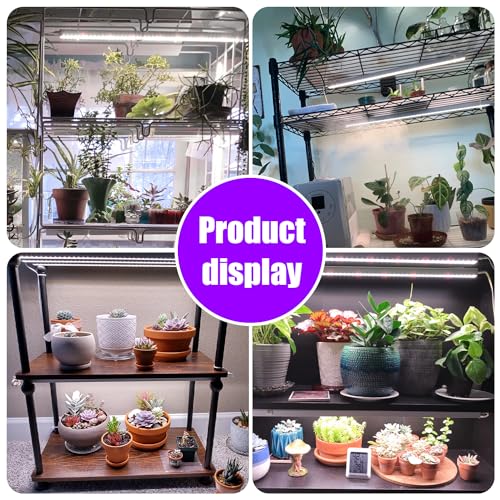 Image of LED Grow Light Strips for Indoor Plants, 16'' Full Spectrum 240 LEDs with 4 Install Methods, 6 /12 /16H Timer, 10 Dimmable Levels, 3 Switch Modes for Seedling Succulent Sunlike Strip (2 Head 2 Pack)