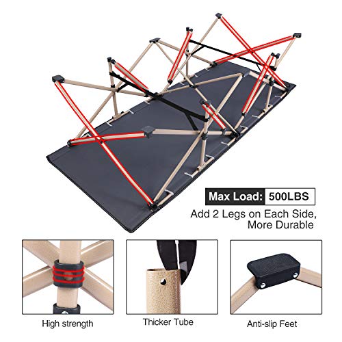 Redcamp Xxl Folding Camping Cot For Adults 500Lbs, Large Heavy Duty Extra Wide Sleeping Cots Portable For Camp Office Use, Gray 79''X33.5'' #TOP4