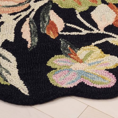 Image of Sifa Carpet Traditional Floral Round Area Rug - Hand-Tufted New Zealand Wool Circular Carpet for Dining Room & Bedroom Weight -6 Pund, Size-3x3 Feet (36x36 Inch Round)