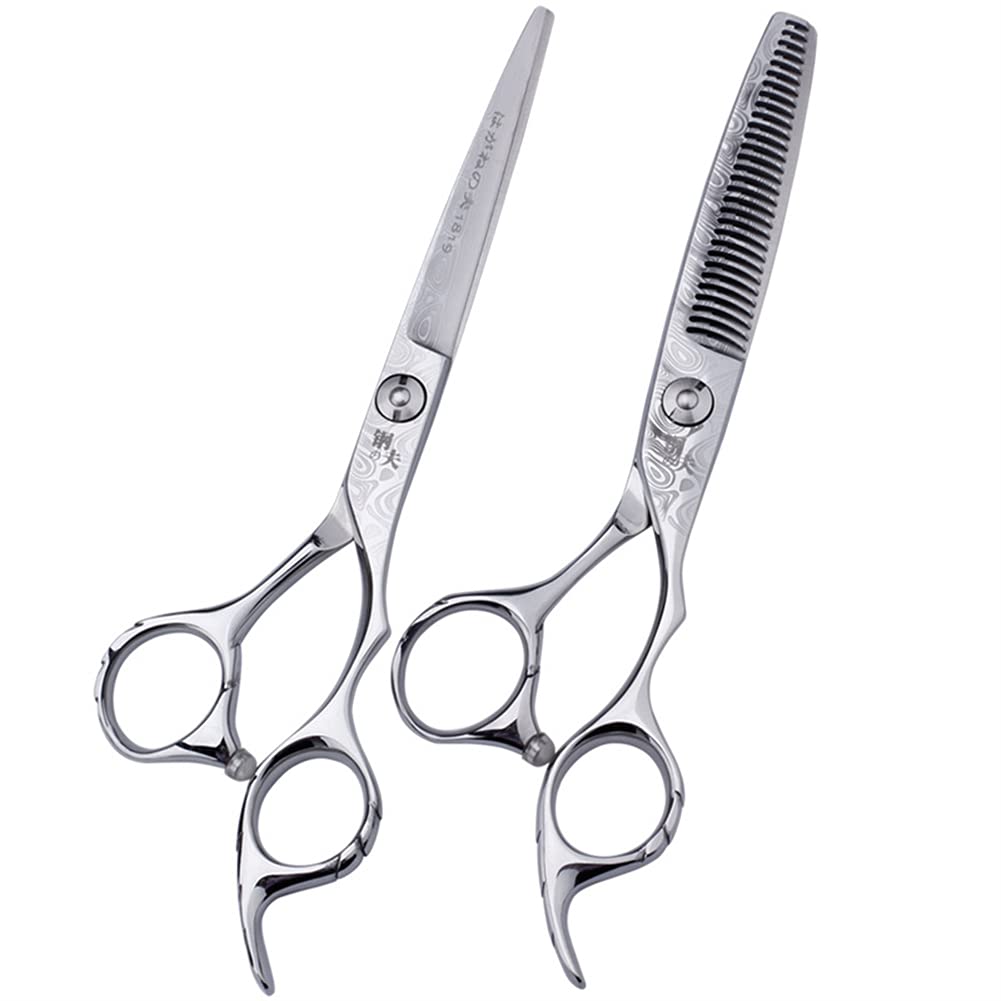 Ciseaux De Coupe De Cheveux De 6,0 Pouces Set, 440C Japonais en Acier Inoxydable Ciseaux De Cheveux Ciseaux De Cheveux, pour Hommes Femme Enfants Animaux Domestiques Salon Barber