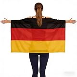Fuovt Germany Flag Wearable Cape with Sleeves - Lightweight Polyester German Flag Poncho for 2026 International Soccer Tournaments, Game Day, Sports Events, and Patriotic Celebrations