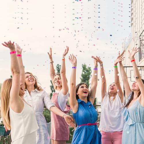 Bouiexye 400 Stück Eintrittsbänder Party Armbänder Einlassbänder für Events Armband Kinder Telefonnummer für Partys（Mehrfarbig）