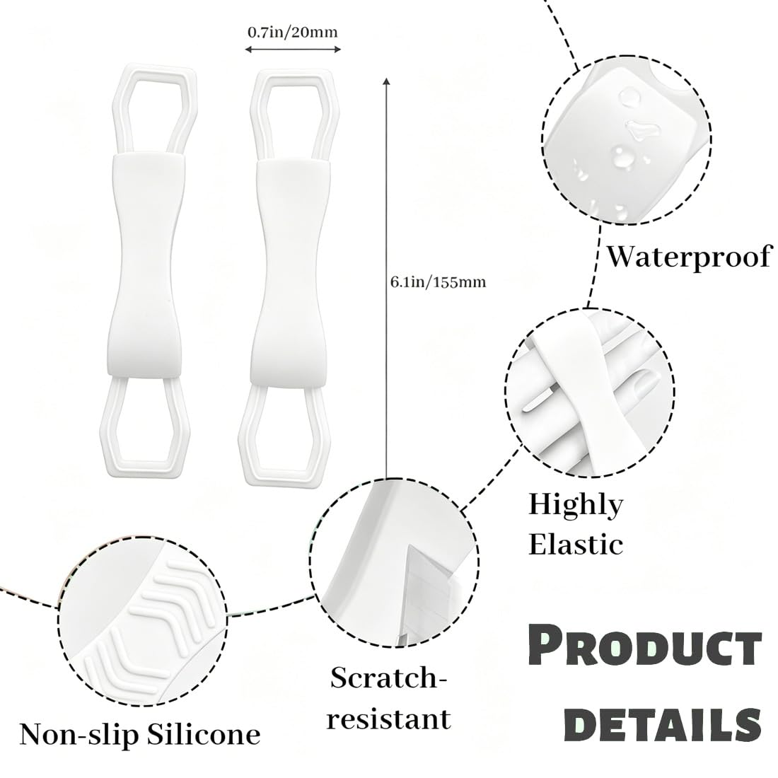 2Pcs Support de Dragonne Confortable, Sangle de Main Légère et Polyvalente à Haute Élasticité Support à Main Léger et Sécurisé pour Lire au Lit, Compatible avec 6-8"