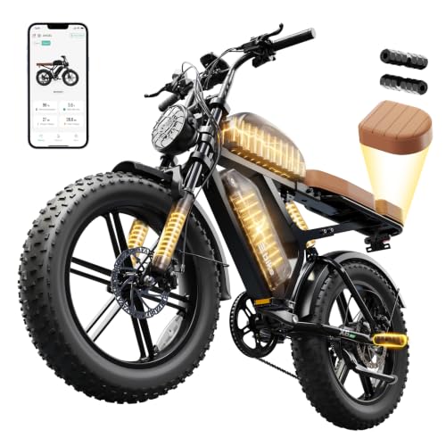 Image of SISIGAD Electric Bike for Adults, 1500W Peak Motor E Bike with 48V 15 /15 * 2Ah Battery, 60-100 Miles Range Electric Bicycle, 20 inch New All-Terrain Ebike with 7 Speeds, Full Suspension
