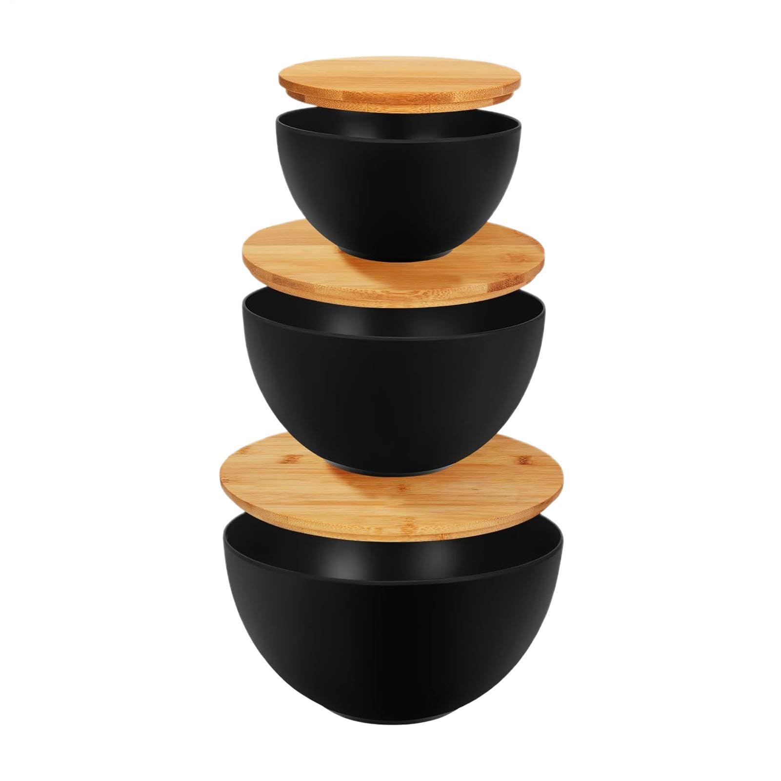 Bol Para Ensalada Con Tapa Para Preparar Almacenar y Servir | Ensaladeras Anidables Para Cocina Preparación Y Servicio De Comidas Ensalada Snacks Pan Sopa Frutas Verduras Con
