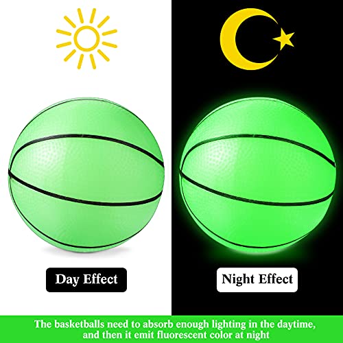 6 Pcs Glow In The Dark Mini Basketball With Pump For Mini Basketball Hoop Midnight Colorful Mini Basketball Indoor Outdoor Small Basketball Toy Mini Cute Bouncy Ball For Boys Girls Adults (4.7 Inches) #TOP1
