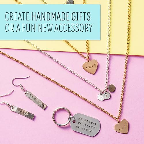 Image of STMT D.I.Y. Hand Stamped , DIY Personalized Stamp Jewelry, Great Teenage Birthday Gift, Unique Handmade Jewelry & Name Plates, Bead Kits for Kids, Teens & Adults Ages 14+