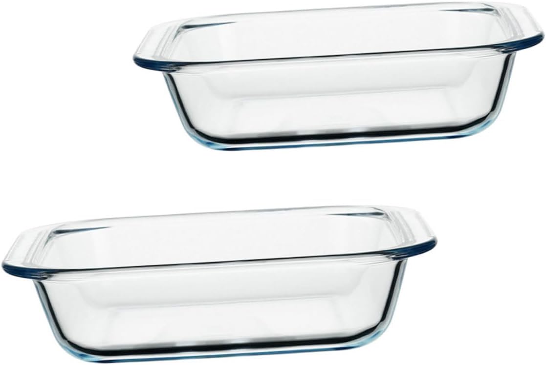 2pcs Glass Baking Dishes Versatile Storage Tray for Baked Rice Pizza More Square Pans for Home Kitchen Bakery Restaurant Use