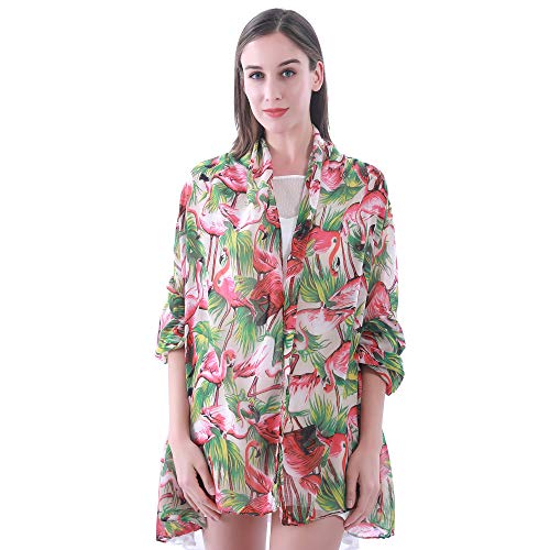 Lina & Lily Flamingo Print Women's Lightweight Scarf4