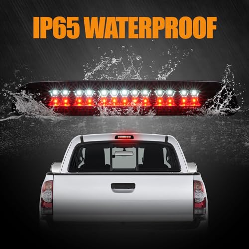 Image of Third 3rd Brake Light, LED High Mount Stop Light Replacement for 2000 2001 2002 2003 2004 2005 2006 Toyota Tundra, Rear Center Cab Roof Tail Cargo Lamp (Black)