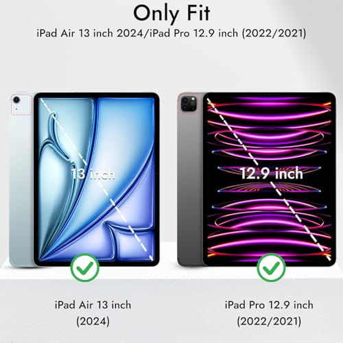 Image of Robustrion for iPad Air 13 inch Cover Case /for iPad Pro 12.9 inch with [Pencil Holder] [Transparent Back] Hybrid Case Cover for iPad Air 13 inch 2024 [Auto Sleep Wake Support] - Lavender