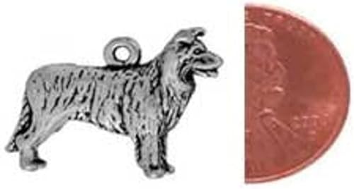 Miniatura 3 de Charm Border Collie, plata de ley, joyería Collie, Plata esterlina, No es una piedra preciosa