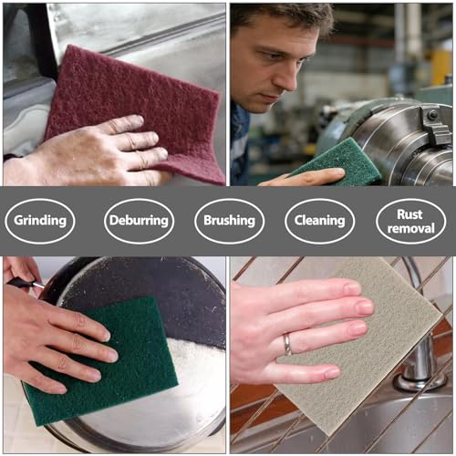 YPLonon 15er Schleifvlies Pads 150 x 230 mm Schleifvliesmatte Set Körnung 600/800/1000/1500/3000 Mehrzweck Schleifpads Fein für Metall Holz Edelstahl Schleifen und Polieren