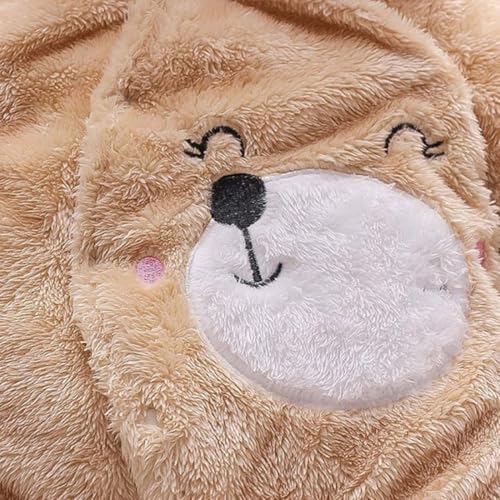 Image of BABYZONE Fleece Footed Jumpsuit Newborn Hooded Rompers Long Sleeve Onesies Button Closure Warm Infant Winter Outfits,Baby Boys Girls Snowsuit Pajamas Cute Bear Ear Bodysuits Outwear.
