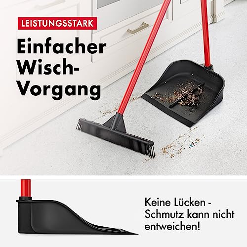 Magische Kehrschaufel mit langem Stiel, 90 cm, schwarz