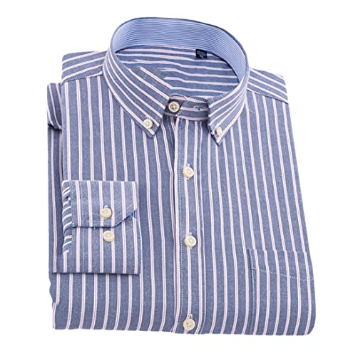 Chemise à carreaux Oxford pour homme Pohullan 1006-19 coupe classique grande taille 4XL