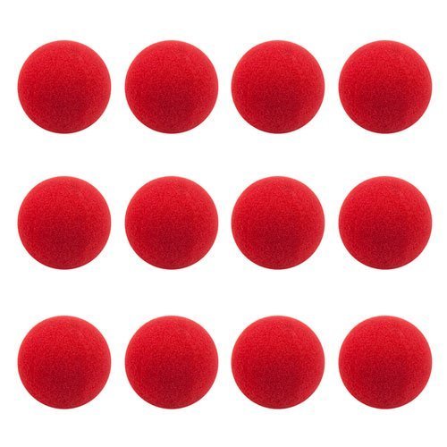 12-pack Red Foam Clown Noses | Squishy Novelty Nose Bulk Set | Red Nose Day, Birthdays, Circus, Dance Party, Rudolph Reindeer Nose, and Halloween Accessory, Party Favor, and Gag Gifts