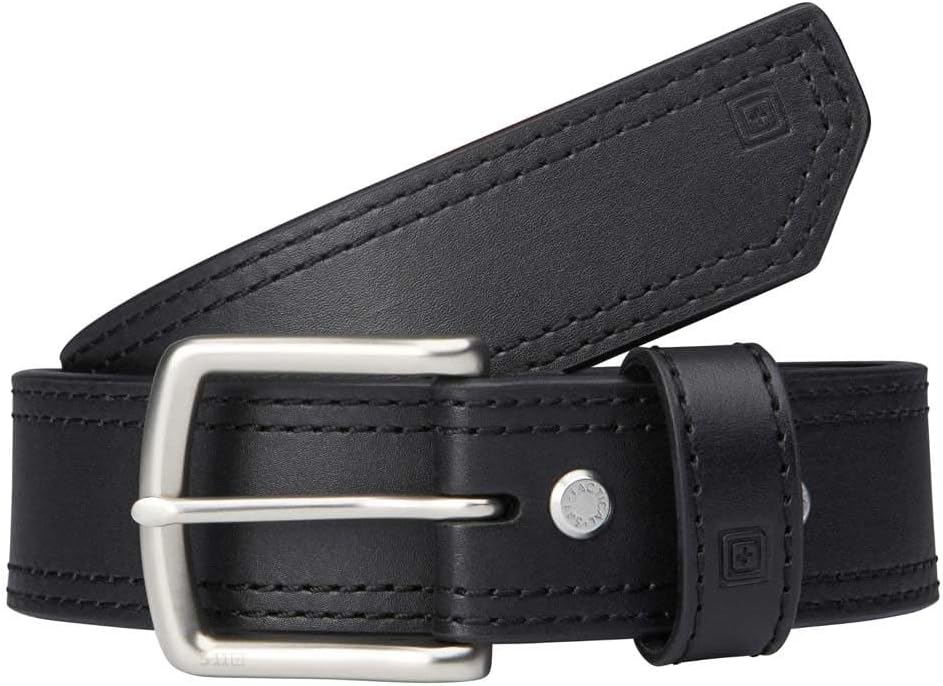 Tactical Men's 1.5-Inch Full Grain Matte Leather Arc Belt, Ergonomic Curve, Style 59493