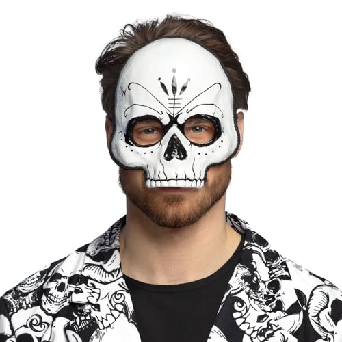 Boland - 72368 - Masque tête de mort, masque de carnaval pour déguisements, Halloween, carnaval et fête à thème