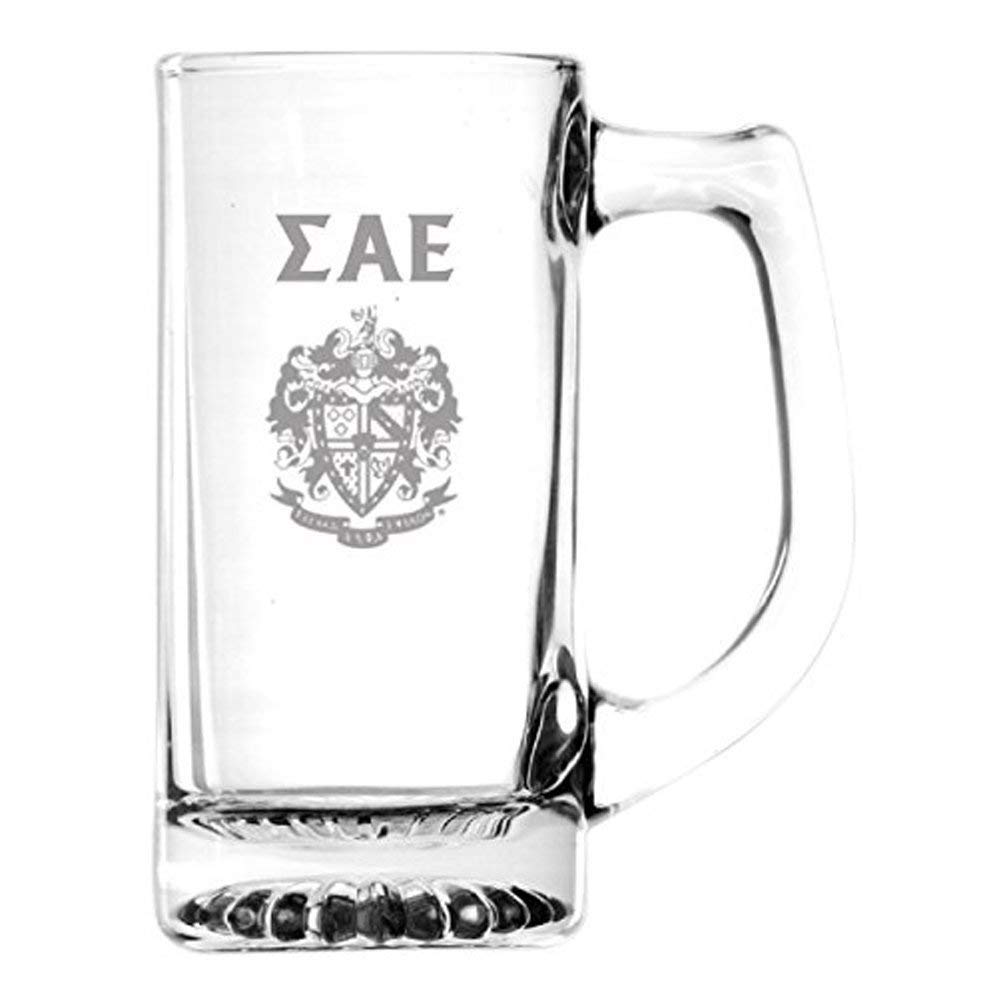 Greekgear Sigma Alpha Epsilon SAE Glass Engraved Mug Transparent