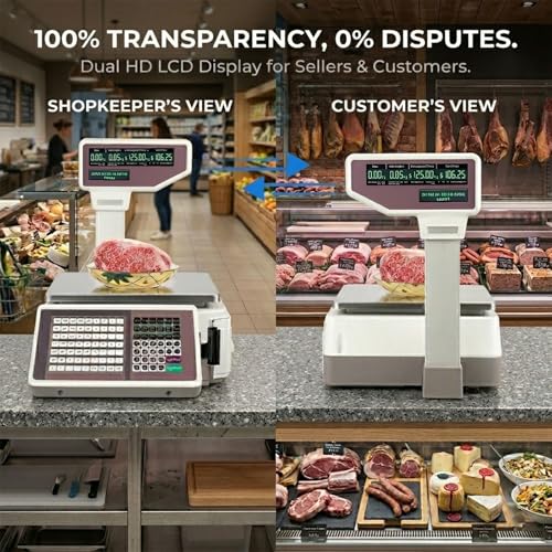 Báscula profesional con impresión y etiqueta 30kg miniatura 3