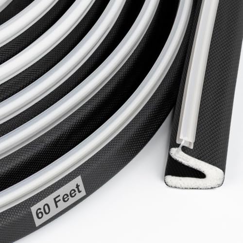 Image of Litaibai 60 ft Kerf Weather Stripping Door Seal for Exterior Doors, Black