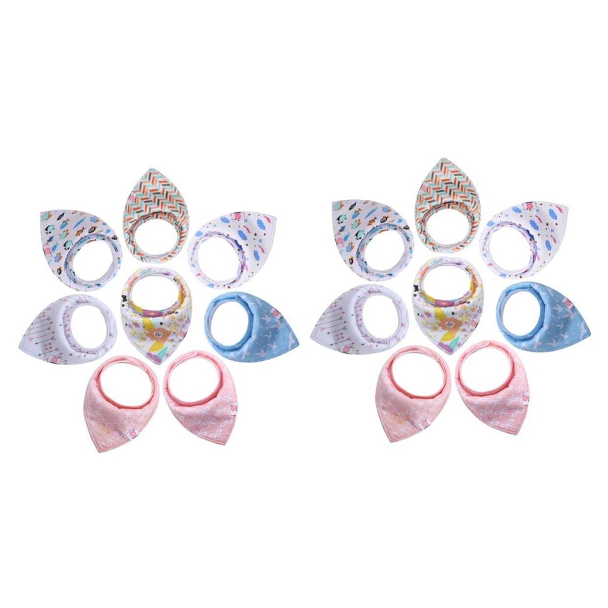 Abaodam 16pezzi Bavaglini Bandana Per Assorbenti e Impermeabili Design Per Per Teething e Alimentazione