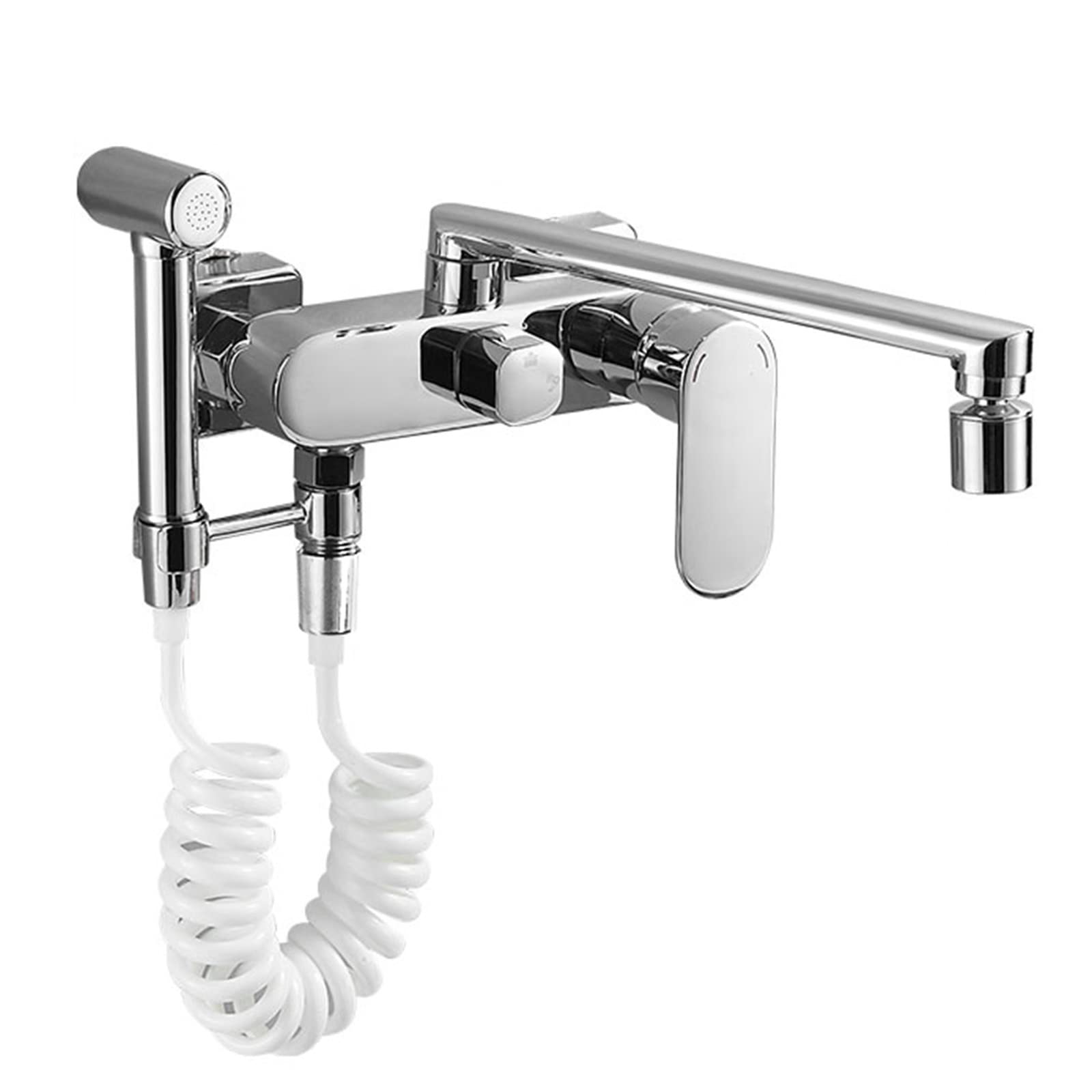 ASerZenith Wall Mount Kitchen Tap Brass With Airbrush Swivel Wall Mount Kitchen Taps Chrome-A