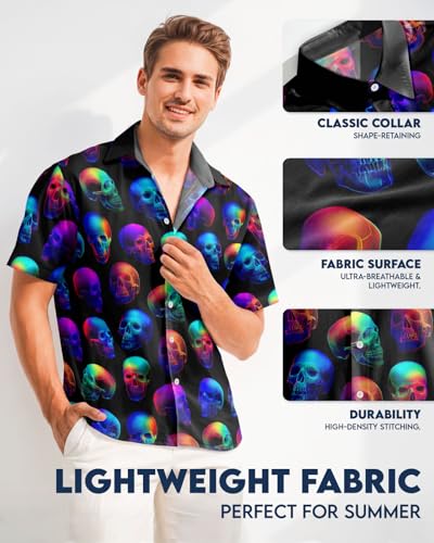 Image of 99TIMORO Fathers Funny Mens Hawaiian Shirt, Movie Button Down Short Sleeve Top, Father Day Summer Gifts