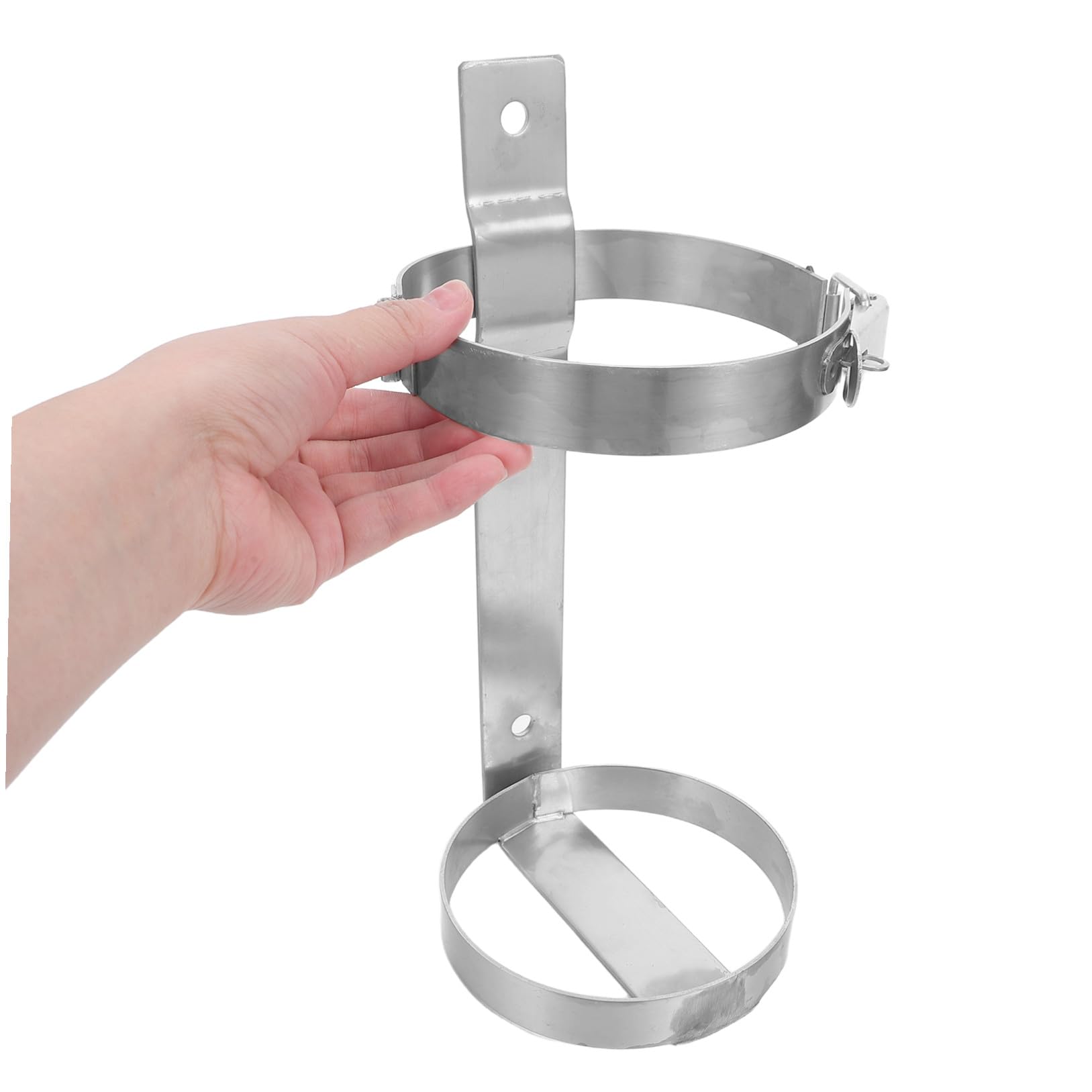 ibasenice Soporte Diseño de Acero de Incendios Inoxidable para Extintor Plata Compacto Duradero, Peso 3kg y Adecuado para Garaje y Áreas Públicas