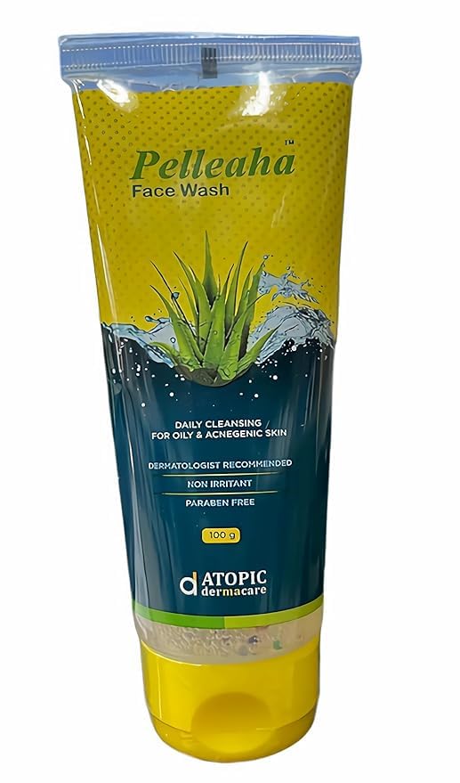 Pelleaha Face Wash for Oily & Acnegenic Skin, Daily Cleansing, Aloe Vera, Paraben Free, 100GM.