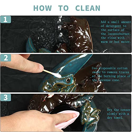 Jessie New Moon Waterfall Backflow Incense Holder, Porcelain Home Decoration Handmade Incense Burner #TOP3