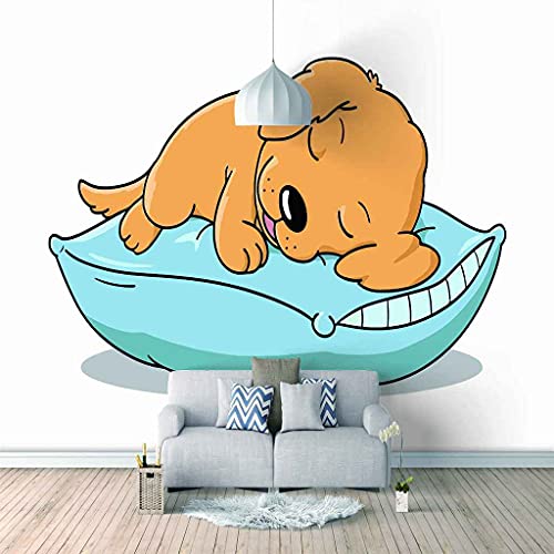 Papier Peint Canevas 3D Chiot : rénovation murale rapide sans colle pour salon