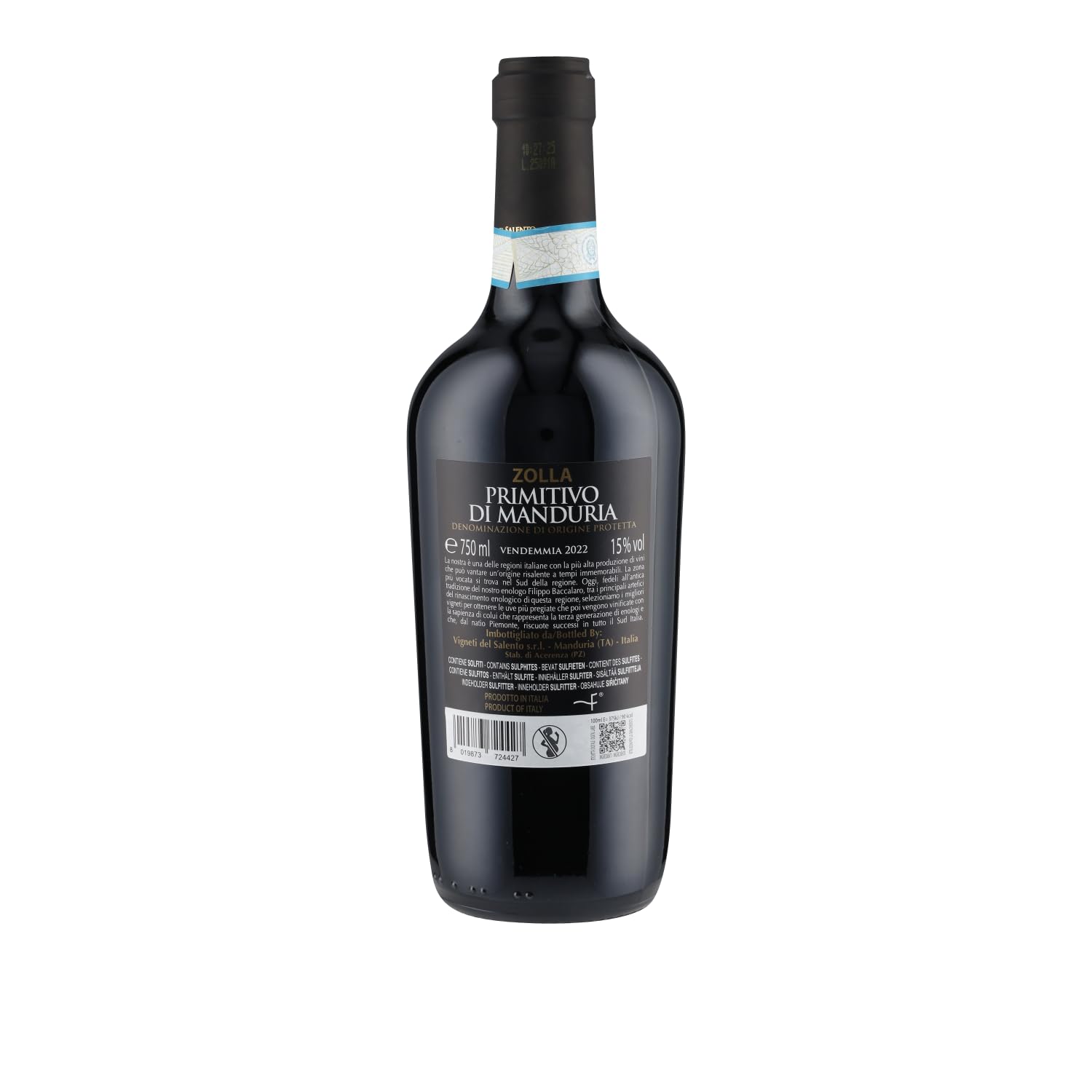 Primitivo di Manduria Zolla DOP 2022 (6 x 0.75l)+ Vinizia Dropstop