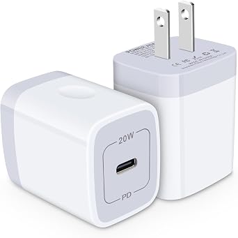 Type C Fast Charging Block for Samsung Galaxy A17 A16 5G A15 A54 A55 A35 A14 S24 S23 Ultra S22 S21 S20 S10,2Pack 20W USB C Power Adapter Wall Charger for Google Pixel 9 8a 8 7a 7 6,iPhone 16 15 14 13