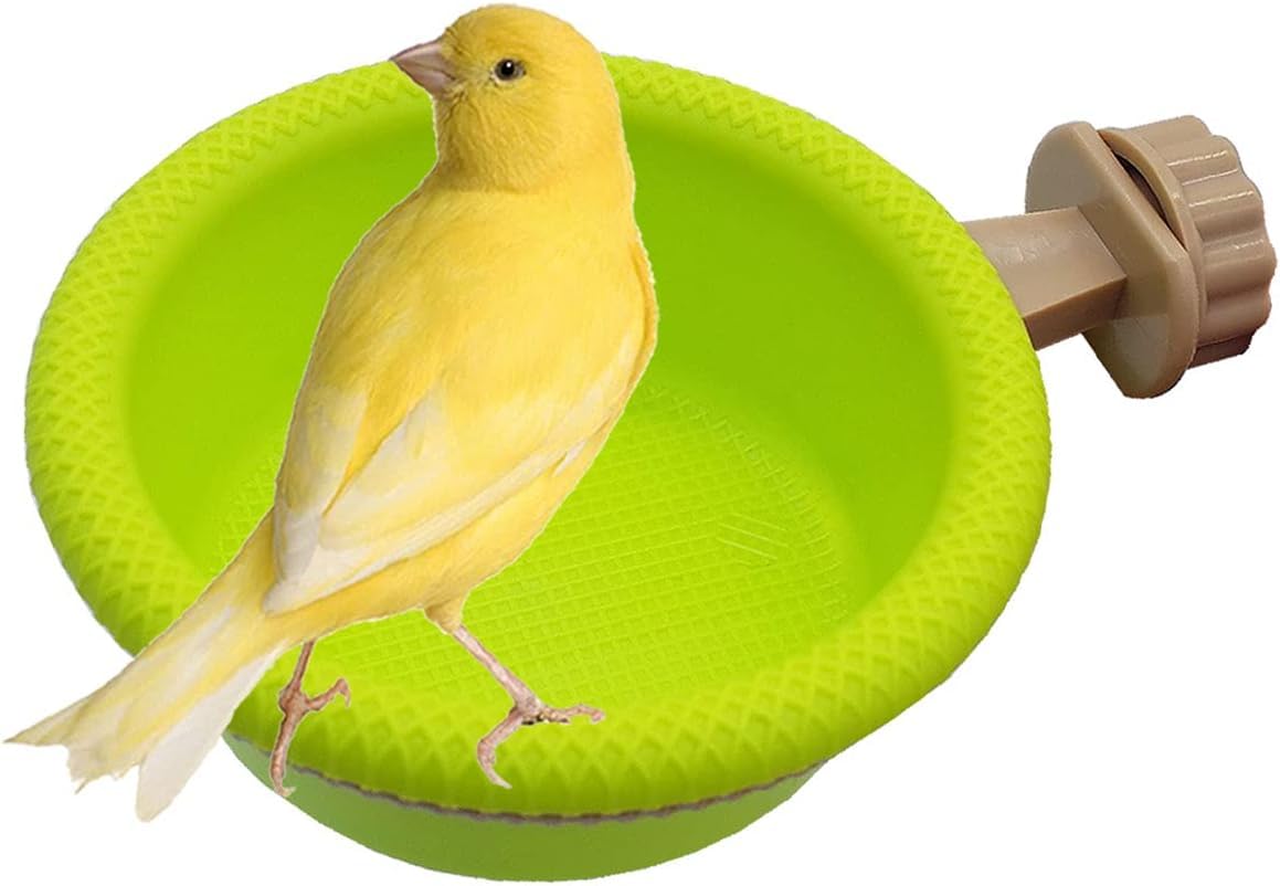 Bird Bath Bird Cage Multi-FunctionTub Bowl for Finch Canary Cockatiels Budgerigar，Perch Stand(4.5") bird cage Accessories