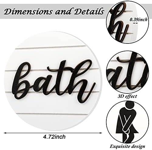 Jetec-Rustic Funny Wooden Bathroom Signs-Set of 2