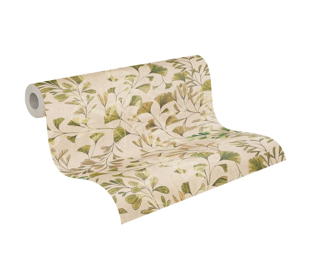 Papier peint feuilles entrelacées Livingwalls pour créer un salon nature et cosy