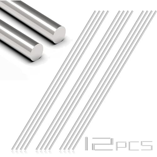 Image of 12Pcs 1 mm x 300 mm 304 Stainless Steel Rod, Metal Shaft | Stainless Steel Smooth Rods for Industry, Metal Working Hobbies and DIY Craft