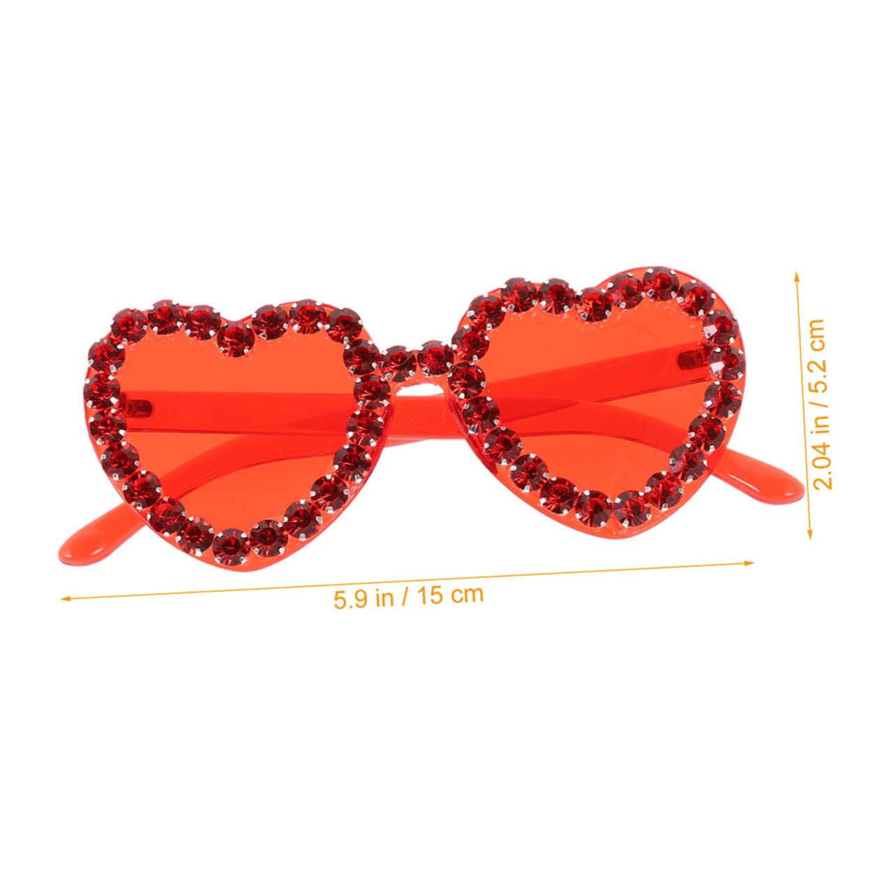 BESTonZON 2pezzi Occhiali Sole Forma Di Cuore Per Donne e Ragazze Moda Estiva Accessori Festivi Per Matrimonio Spiaggia e Feste