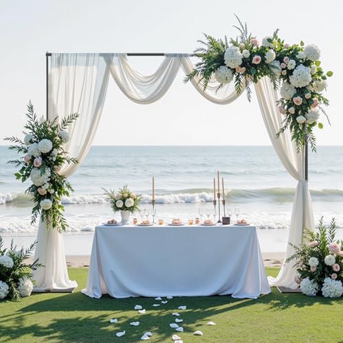 EMART Backdrop Stand,10x10ft(WxH) Adjustable Photo Background Stand with Upgrade Rod,Heavy Duty Flat Base,Metal Pipe and Drape Frame for Wedding,Birthday Party,Event Decorations,Trade Displays by EMART - Used condition - Image 2