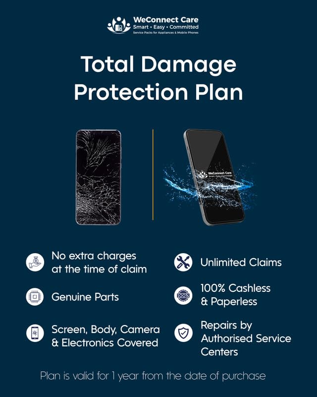 Image of 1 Year Accident, Liquid & Screen Damage Protection Plan and 1 Year Extended Warranty Plan for Smart Phones Price Rs.65001 to Rs.70000 (E Mail Delivery) Oppo Vivo Samsung Realme