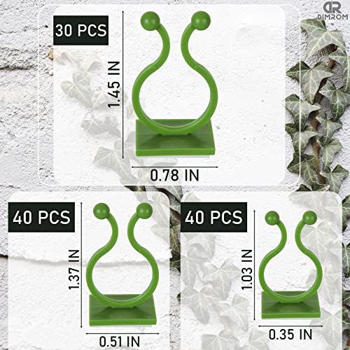 110Pcs Wall Plants Climber Vine Sticky Wall Clips Green 3 Different Size Wall Fixture Clips | Plant Fixture Cable Clips Self-Adhesive Plant Clips Fixing Hook Wall Vine Supports Traction Wall Clip #TOP1