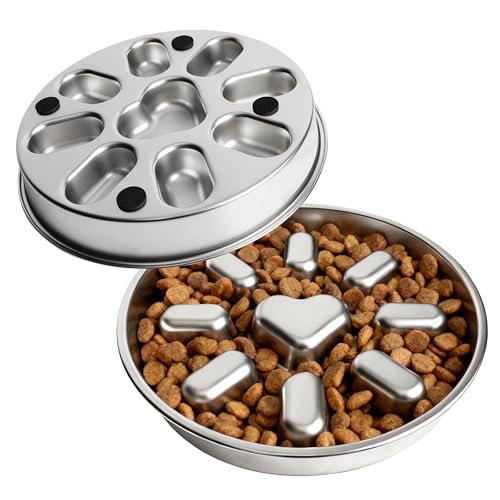 Image of Stainless Steel Slow Feeder Dog Bowl for Small Medium Dogs