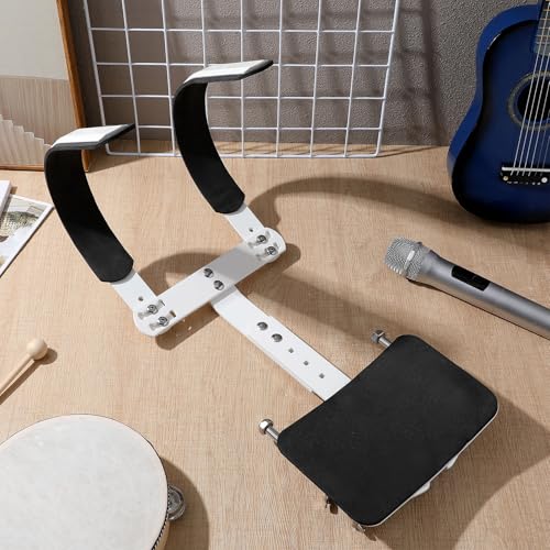Caisse claire réglable en aluminium blanc avec support de percussion et sangle - 6