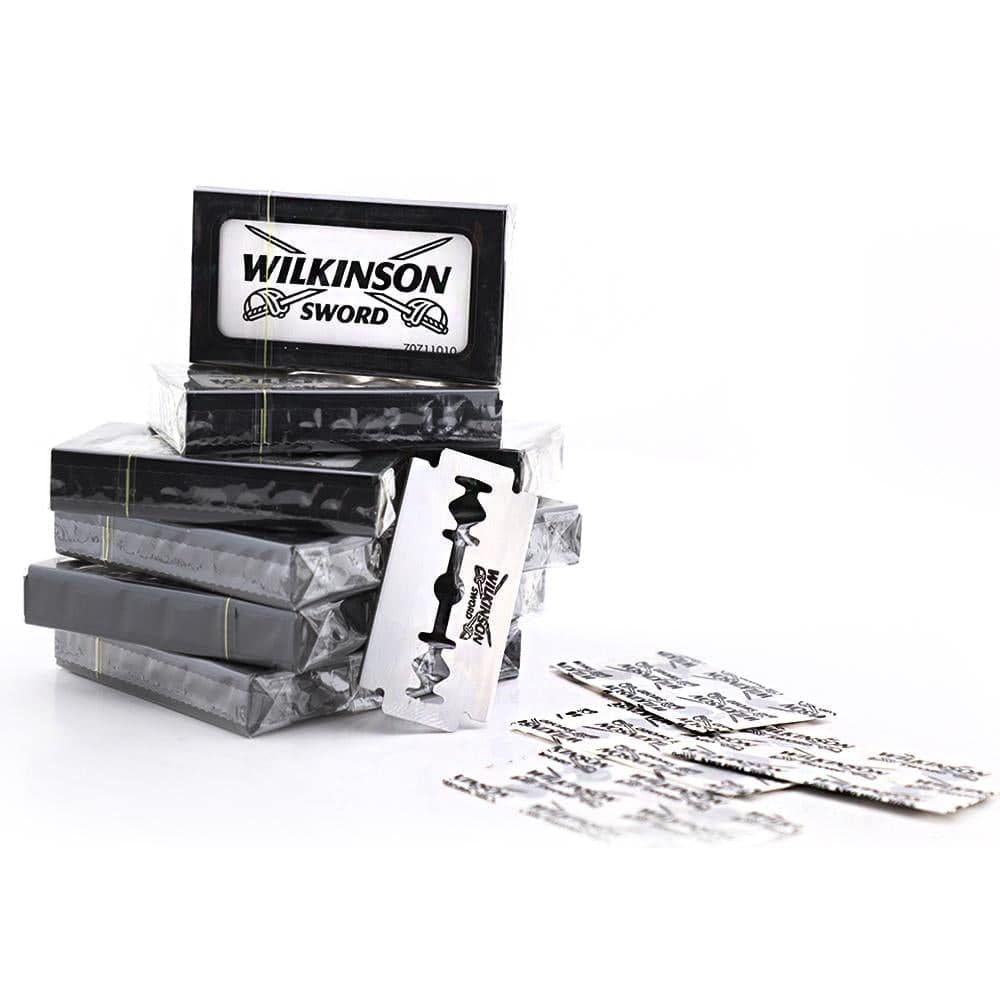 Wilkinson Sword Classic Double Edge (DE) Razorblades - 100 Blades - Packaging May Vary